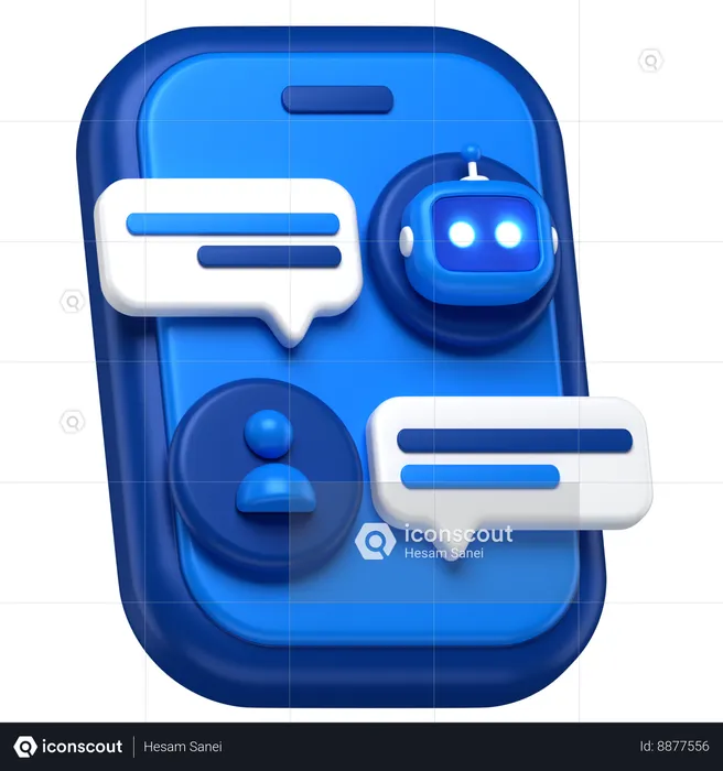 Robot Chat  3D Icon