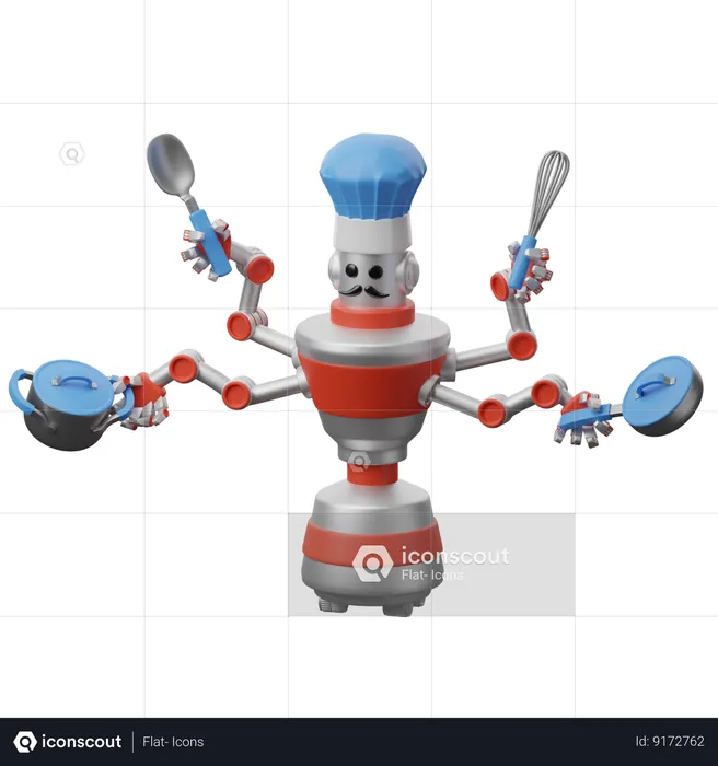 Cocinero robot  3D Icon