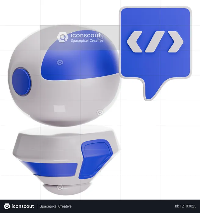 Robot Coding  3D Icon