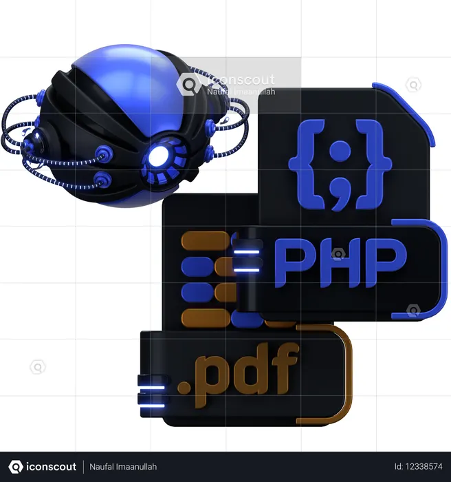 Robot Coding  3D Icon