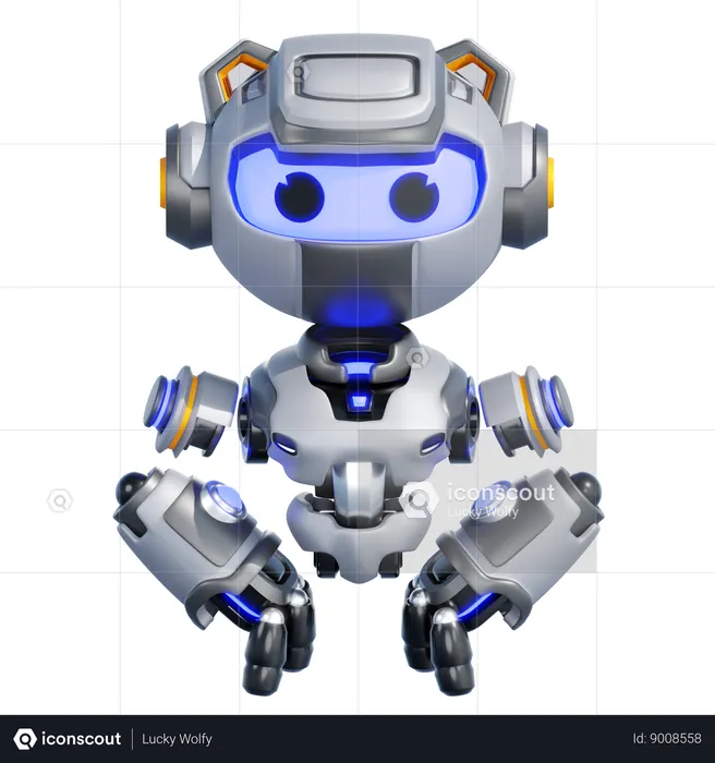 Robot confiant  3D Illustration