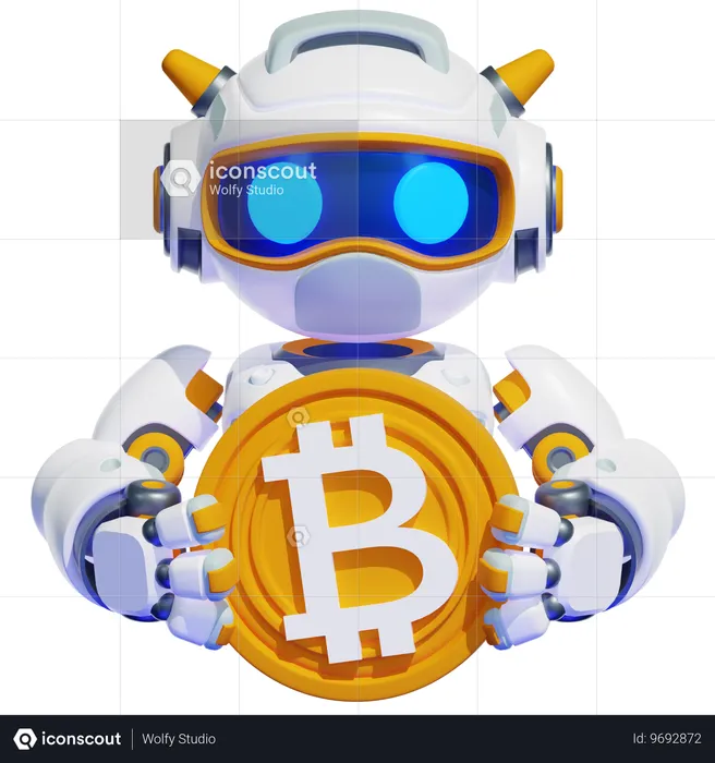 ROBOT CRYPTOCURRENCY 2  3D Illustration