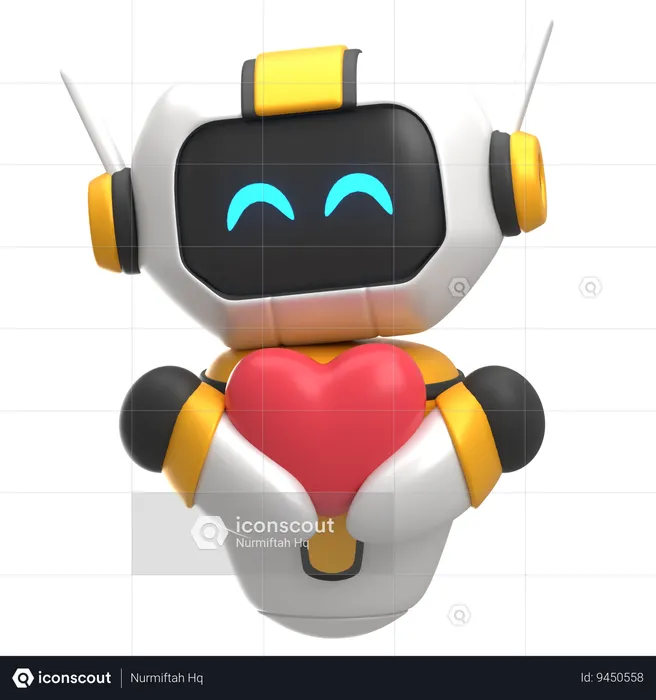 Robot dando corazon  3D Icon