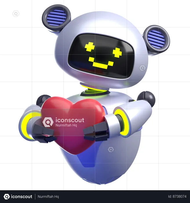 Robot dando corazon  3D Illustration