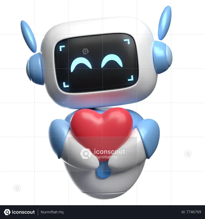 Robot dando corazon  3D Icon