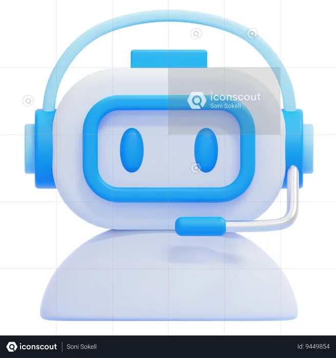 Robot de atención al cliente  3D Icon