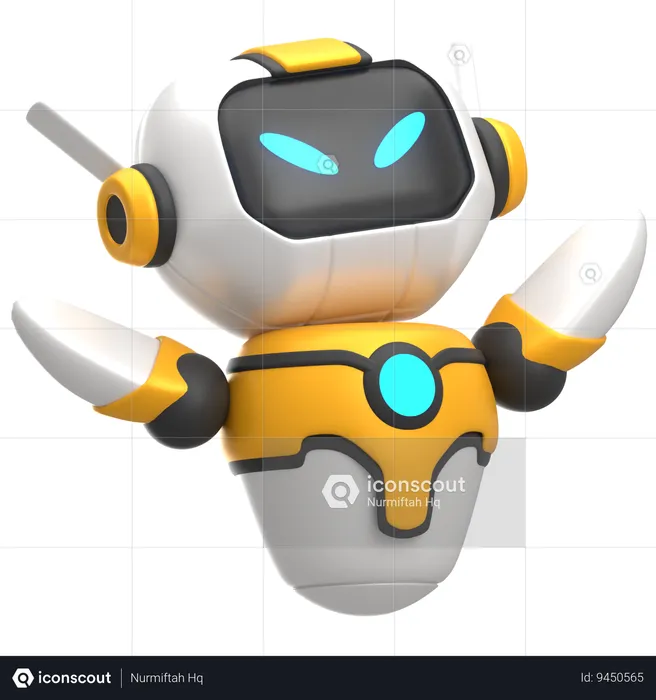 Robot enojado  3D Icon