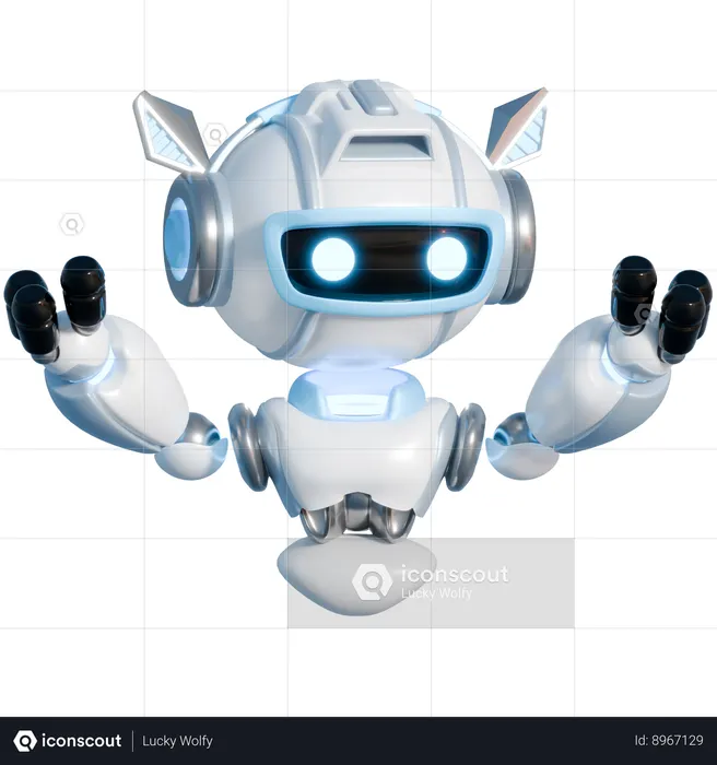 ROBOT EXPLAINING & INTRODUCING  3D Icon