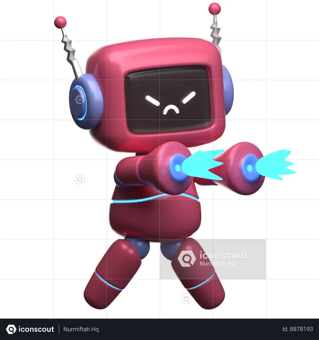 Robot Fight Mode  3D Illustration