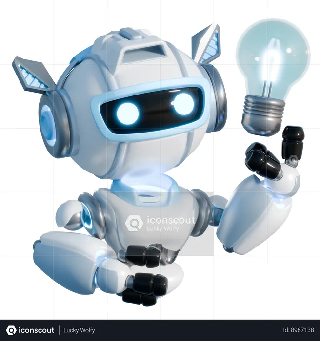 ROBOT FOUND IDEA  3D Illustration
