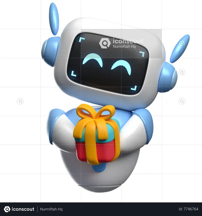 Robot Giving Gift  3D Icon