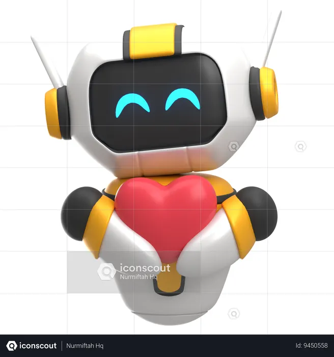 Robot Giving Heart  3D Icon