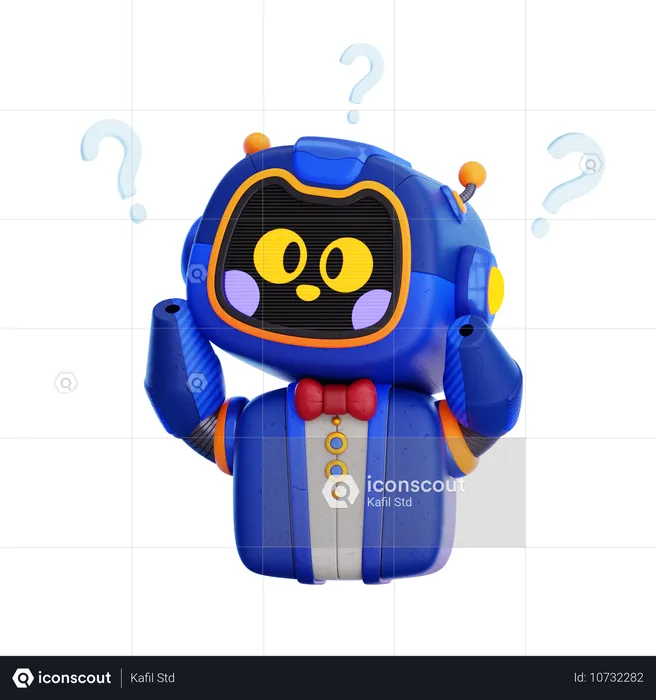 Robot haciendo preguntas  3D Icon