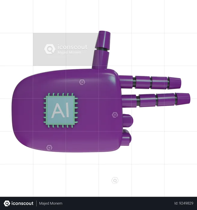 Robot Hand Firing Purple  3D Icon
