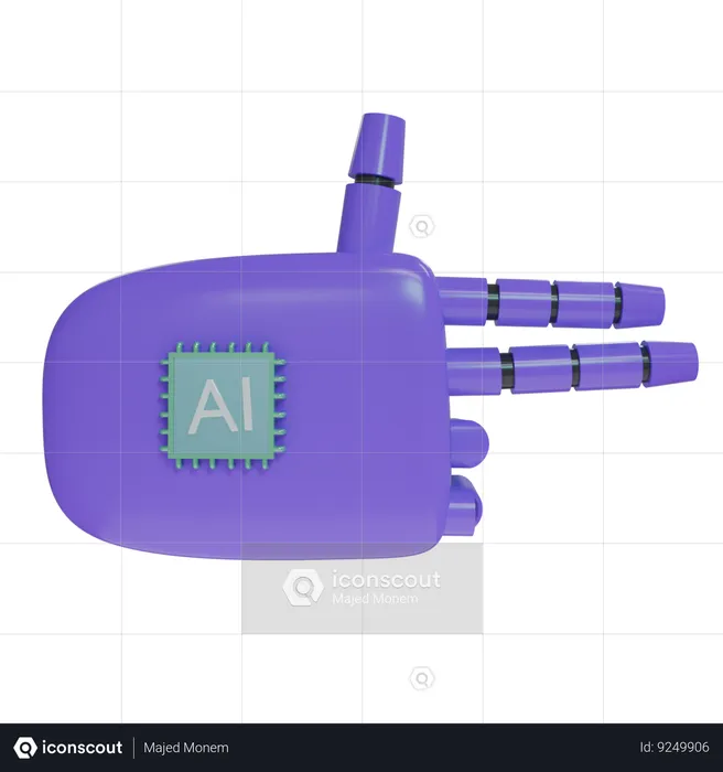 Robot Hand Firing Violet  3D Icon