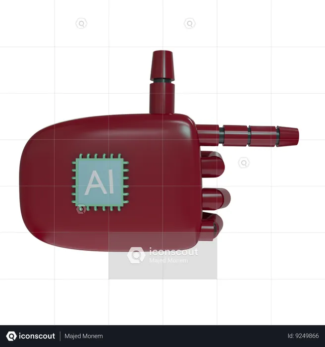 Robot Hand PointingRight Burgundy  3D Icon