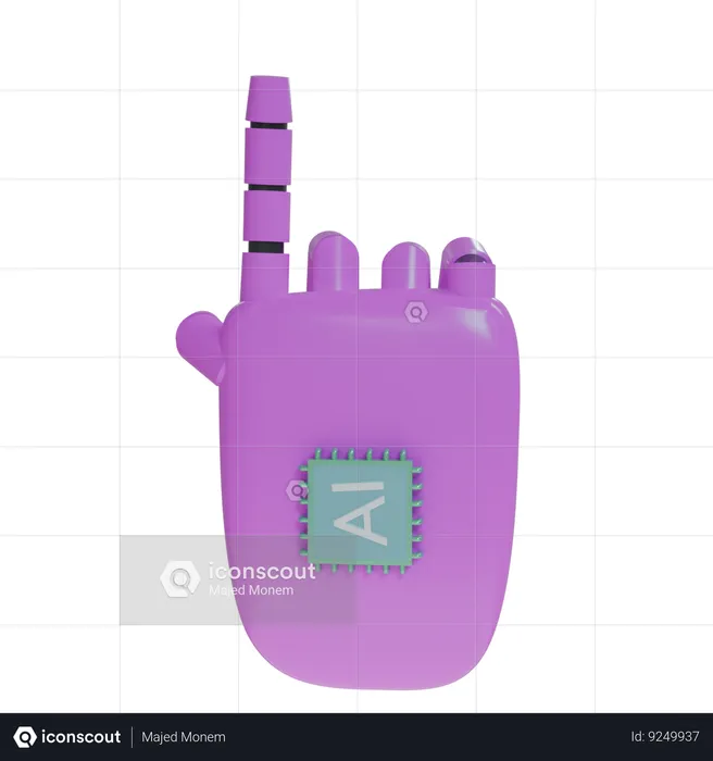 Robot Hand PointUp Magenta  3D Icon