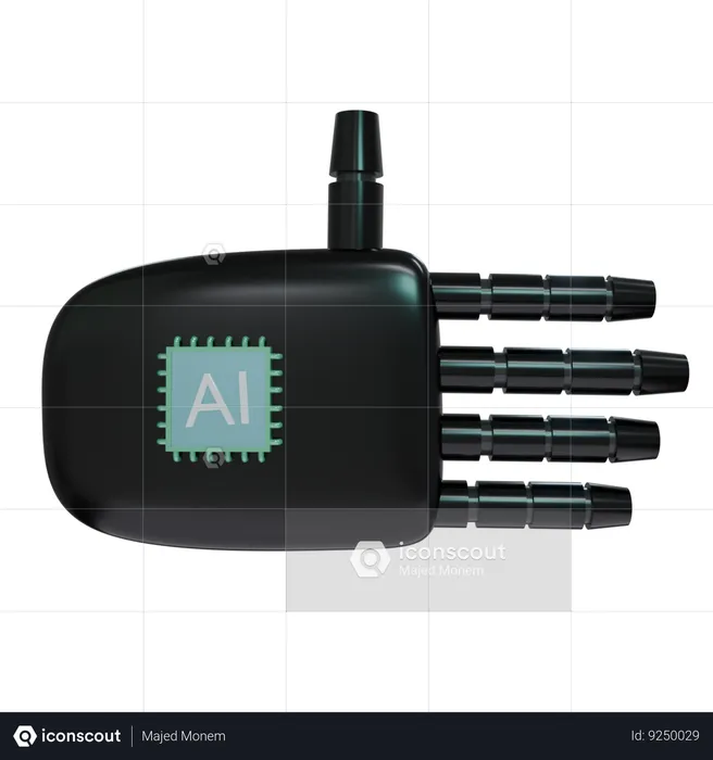 Robot Hand Rest Black  3D Icon