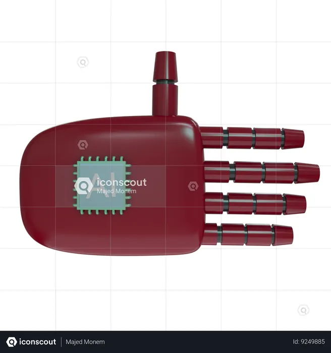 Robot Hand Rest Burgundy  3D Icon