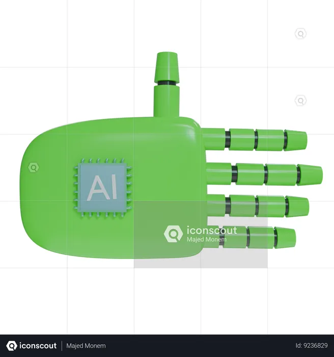 Robot Hand Rest Green  3D Icon