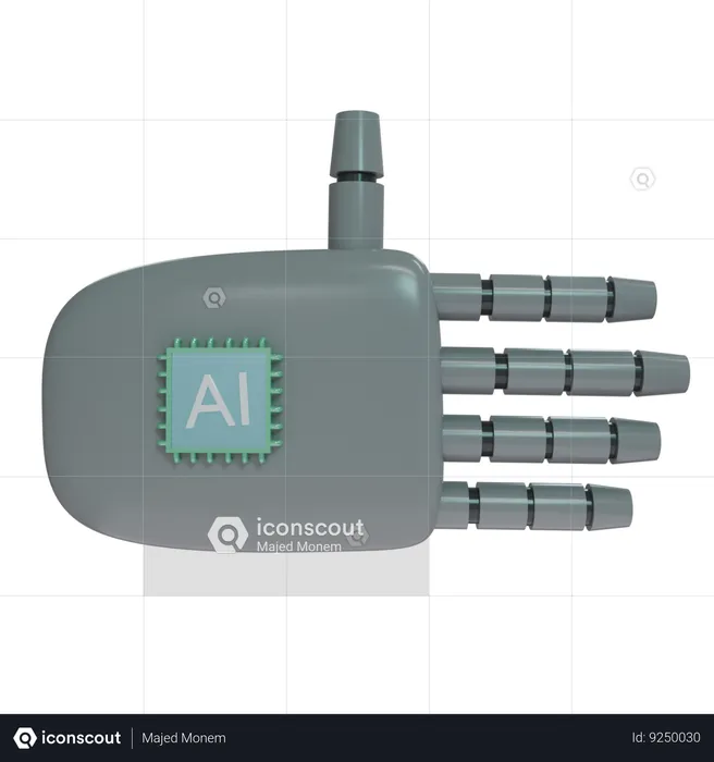 Robot Hand Rest Grey  3D Icon