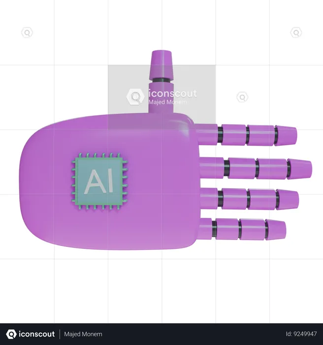 Robot Hand Rest Magenta  3D Icon