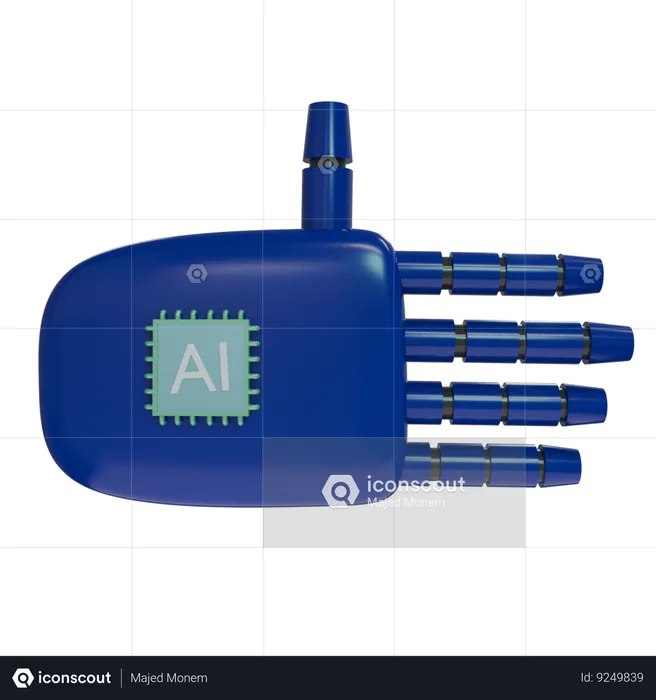 Robot Hand Rest Navy  3D Icon