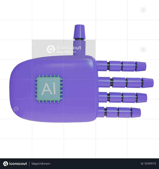 Robot Hand Rest Violet  3D Icon