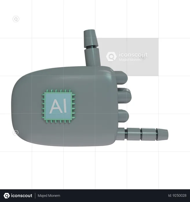 Robot Hand RockOn Grey  3D Icon