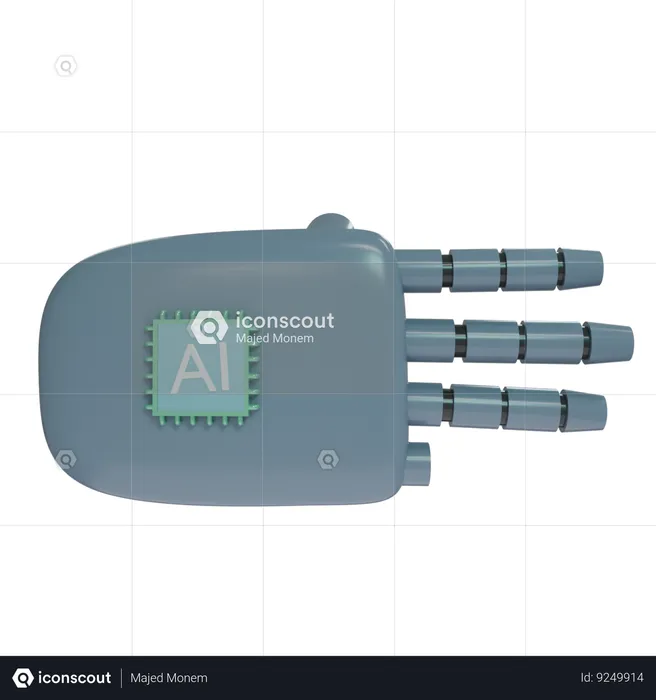 Robot Hand ThreeFingers SlateGray  3D Icon