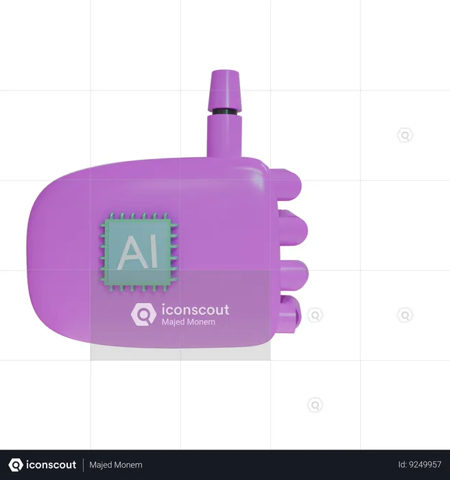 Robot Hand ThumbsUp Magenta  3D Icon