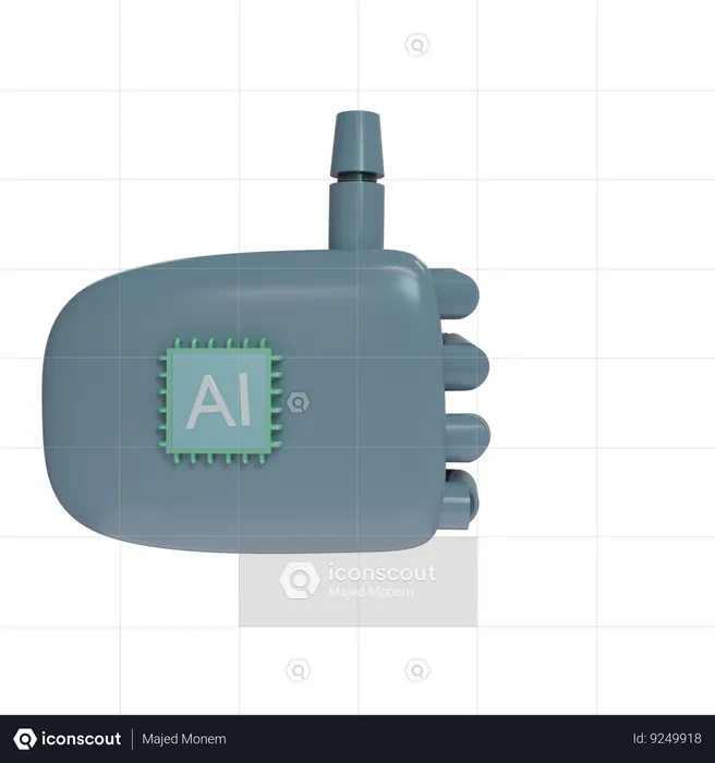 Robot Hand ThumbsUp SlateGray  3D Icon