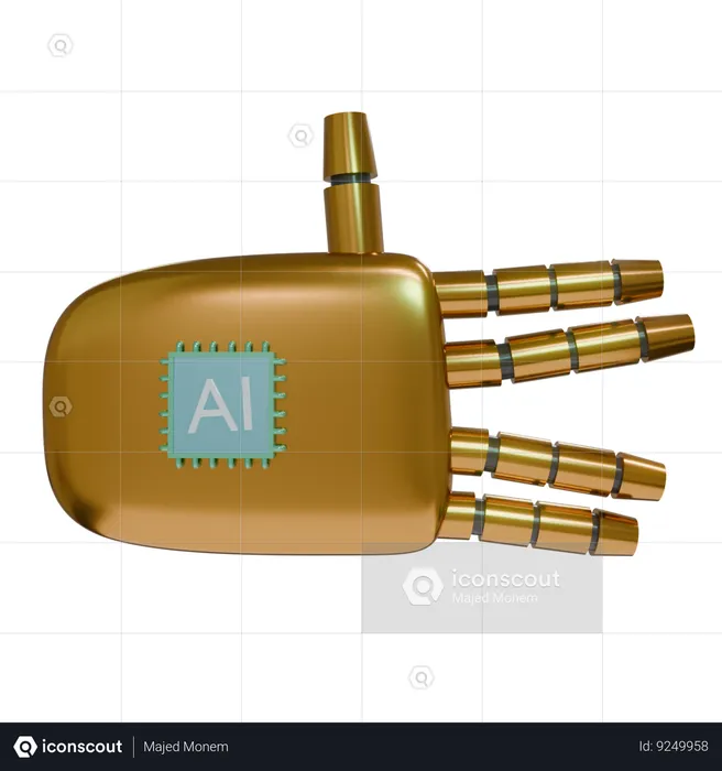 Robot Hand WeirdSign Bronze  3D Icon