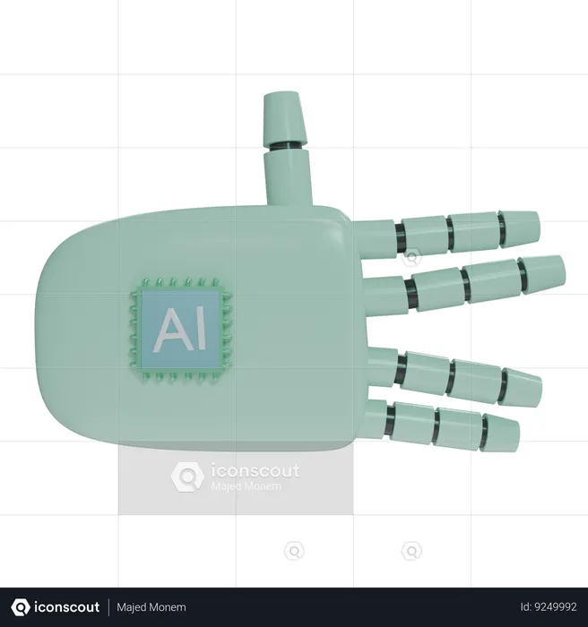 Robot Hand WeirdSign MintGreen  3D Icon