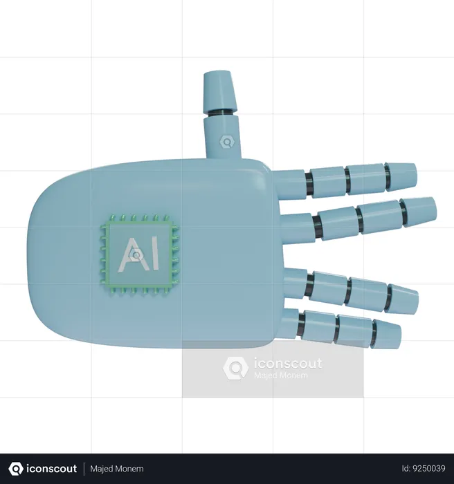 Robot Hand WeirdSign SkyBlue  3D Icon