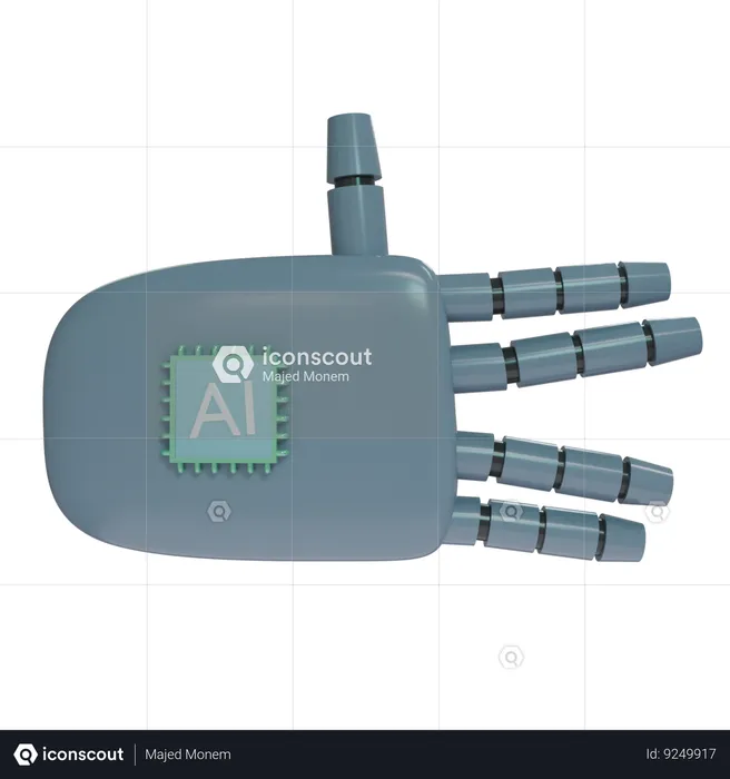 Robot Hand WeirdSign SlateGray  3D Icon