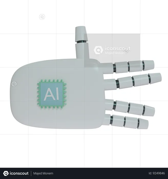 Robot Hand WeirdSign White  3D Icon
