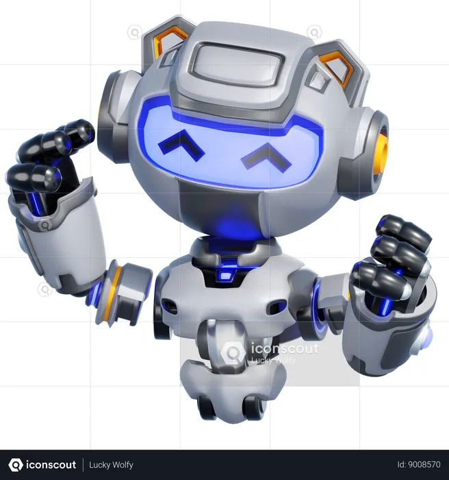ROBOT HAPPY  3D Illustration