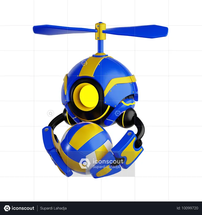 Robot Hold Volleyball  3D Icon