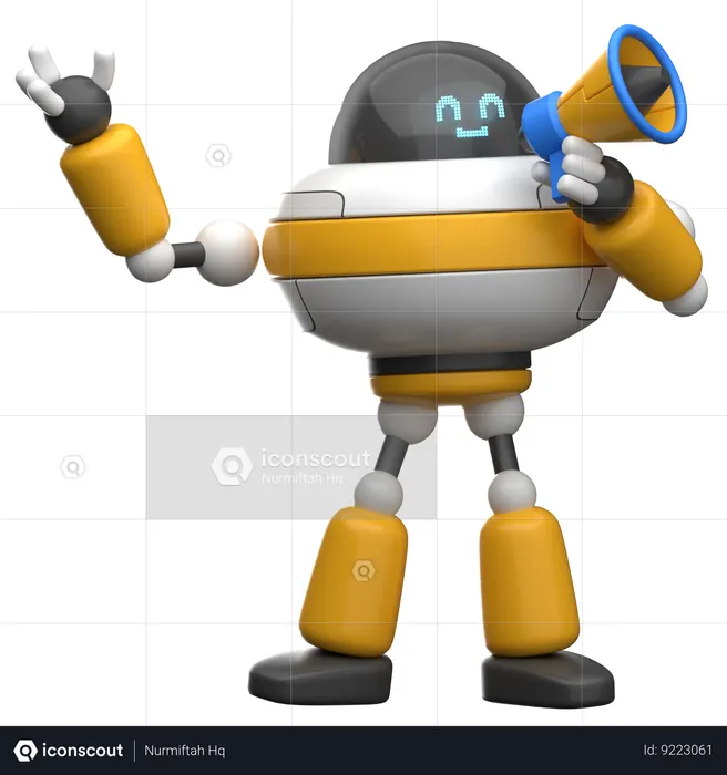 Robot Holding Megaphone 3D Illustration - Free Download Science ...