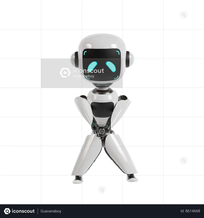 Robot Is Doing Exercise  3D Illustration