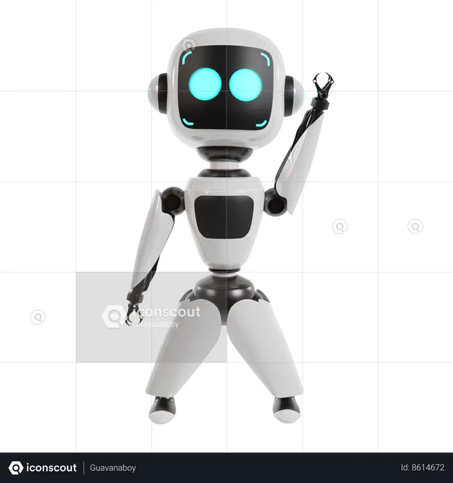 Robot Is Happy  3D Illustration