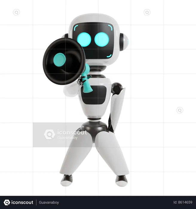 Robot Is Making An Announcement  3D Illustration