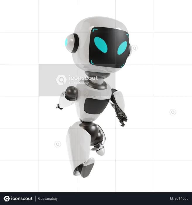 Robot Is Running  3D Illustration