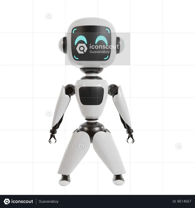 Robot Is Standing  3D Illustration