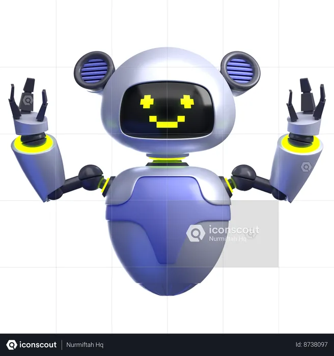 Mano levantada del robot  3D Illustration