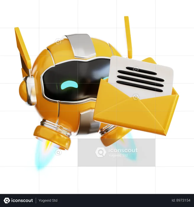 Robot Message  3D Illustration