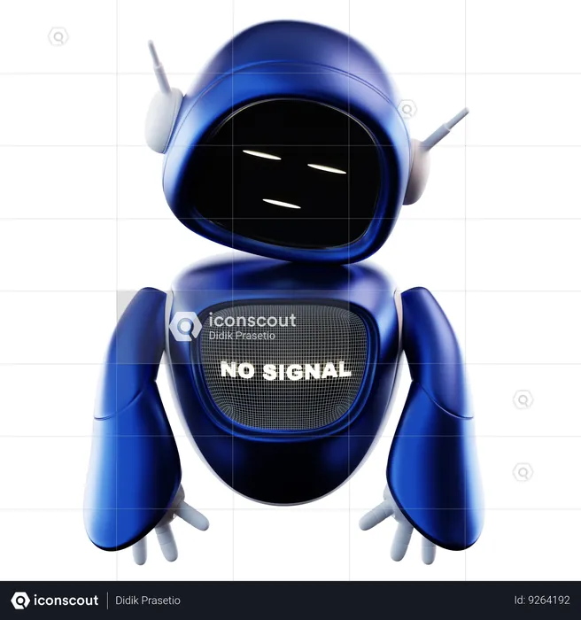 Robot No Signal  3D Illustration