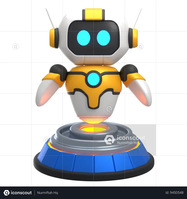 Robot On Portal Machine  3D Icon