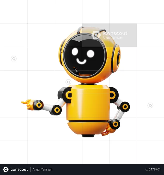 Robot pointing at something  3D Illustration